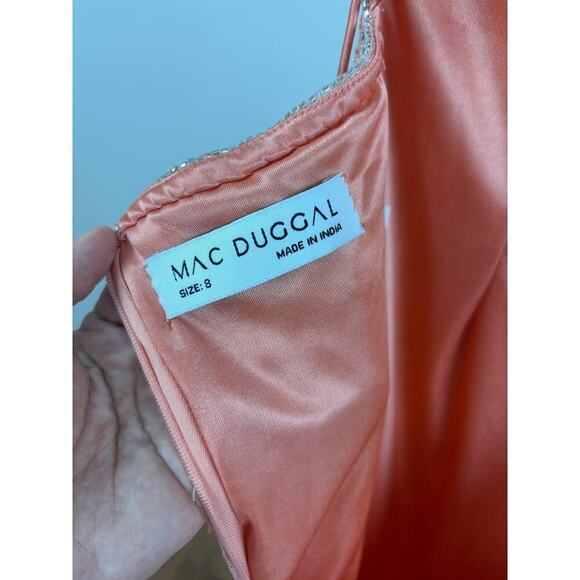 B68 Mac Duggal One Shoulder  Maxi Dress Womens 8 Glam Formal Elegant Wedding - Picture 8 of 9